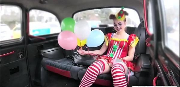  Gal in clown costume fucked by the driver for free fare